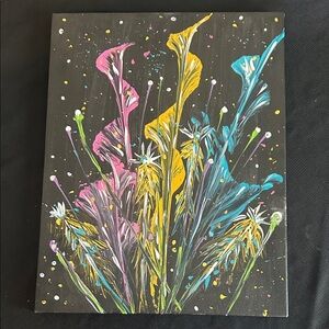 Handmade Abstract Floral Canvas Art Acrylic Painting